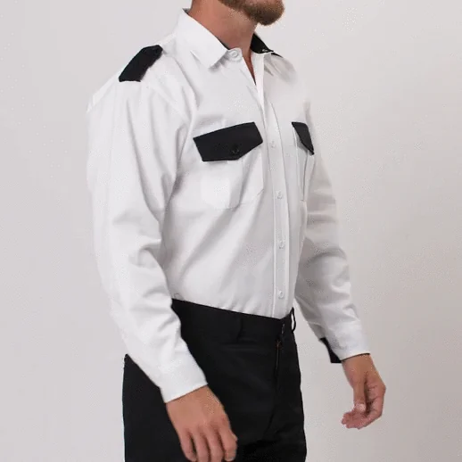 Ver imagen 2 de 3: La misma camisa de seguridad manga larga vista de tres cuartos.